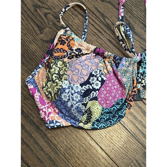 Artesands Salmagundi Multi Degas Bikini Top Size 16 Tropical Underwire NWT - Picture 5 of 15
